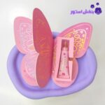 پک لیپ گلاس کریستالی و رژ لب مدادی مدل پروانه کوین اند کوکو اورجینال