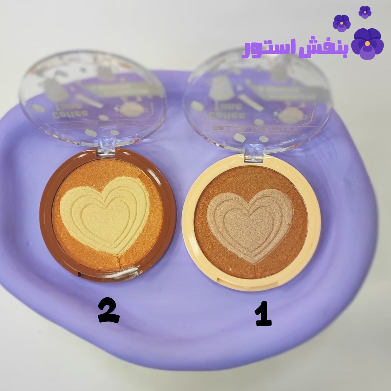 پالت هایلایتر و کانتور پودری قلبی فانتزی