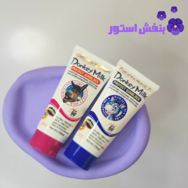 photo_2025-05-30_11-52-22 کرم ضدآفتاب شیر الاغ وکالی بدون رنگ SPF 60 مناسب انواع پوست حجم 130 میل