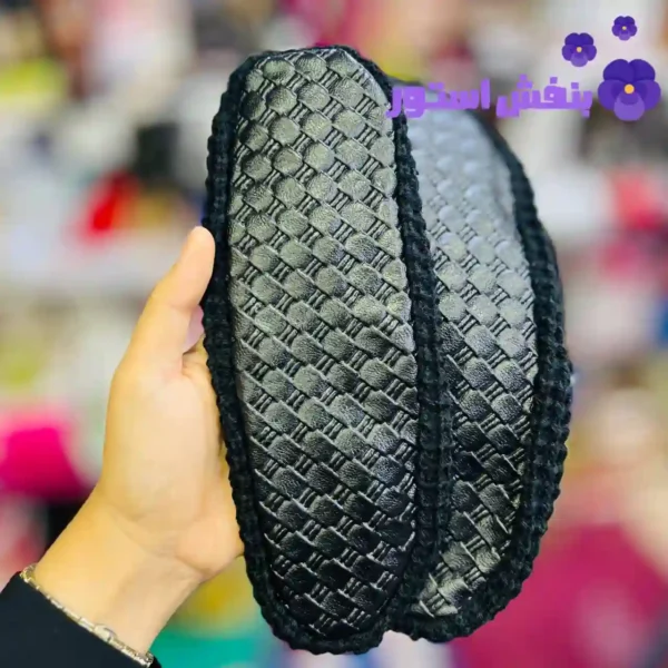 پاپوش بافتنی زنانه کف چرمی (12عددی) - Image 4